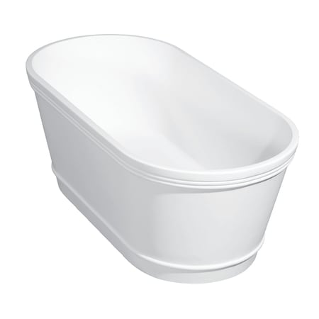 Aqua Eden 59.81 L, 28.56 W, Glossy White/Matte White, Solid Surface White Stone VRTDE612922